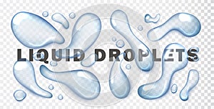 liquid droplet isolated on transparent background. Blue oil, serum, liquid drop stain, keratin cosmetic fluid puddle