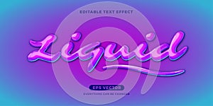 Liquid editable text effect vector