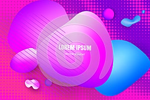 Liquid elements, mixed color plastic shapes or organic bubbles