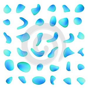 Liquid elements, mixed color plastic shapes or organic bubbles