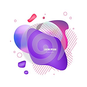 Liquid elements, mixed color plastic shapes or organic bubbles