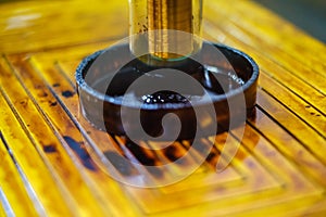 Liquid experiment electromagnet fluid magnet. magnetic