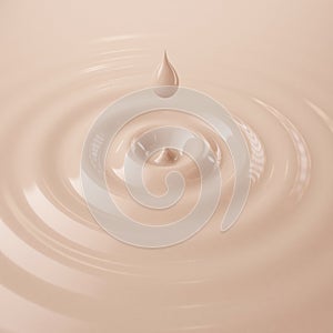 Liquid face cream with droplet and waves