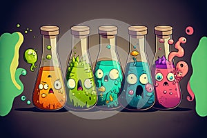 liquid-filled test tube flasks