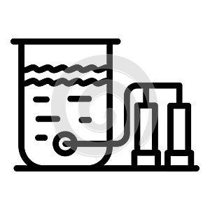 Liquid filter system icon, outline style