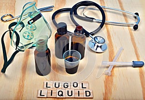Liquid fluid lugola wanted in pharmacies during the risk of radioactive radiation, explosion atomic bomb or  nuclear power plant