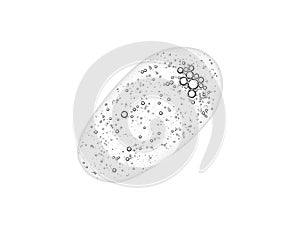 Liquid gel serum texture isolated on white background. Clear cosmetic skincare product with bubbles drop swatch