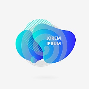 Liquid geometric abstract modern background graphic element. fluid dynamic shape blue gradient color vector illustration. Social