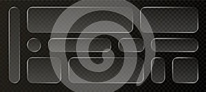 Liquid glass frames and buttons set