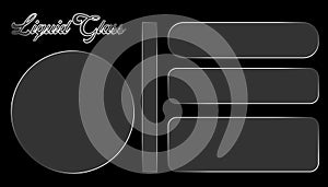 Liquid glass interface elements isolated on white background