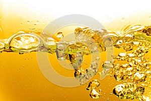 Liquid Gold Bubbles in Water or Oil