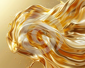 Liquid Gold Flowing on a Smooth Surface. Abstract background. Generative AI