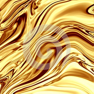 Liquid gold. Luxury golden background. 3d illustration