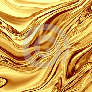 Liquid gold. Luxury golden background. 3d illustration