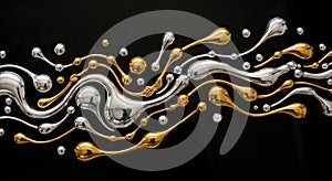 Liquid Gold and Silver Abstract Flow