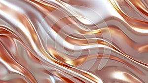Liquid gold and silver mix. Smooth, flowing waves. Shiny metallic Abstract background. Ai Generated