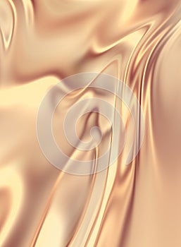 Liquid gold. Smooth golden background. Fluid metal surface. Glamour golden layout.