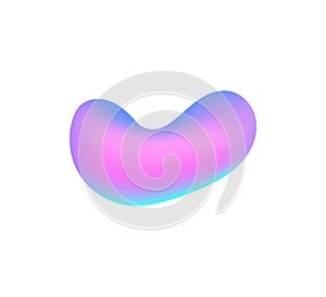 liquid hologram shapes. Futuristic fluid holographic elements. Vector neon vaporwave logo