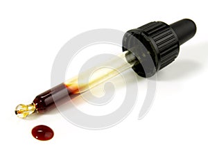 Liquid Iodine - Drop of Iodine and Pipette isolated on white Background