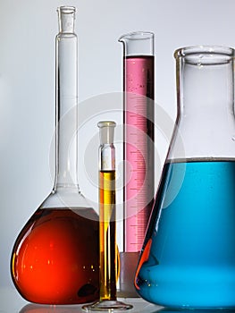 Liquid in laboratory glassware