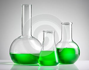 Liquid in laboratory glassware