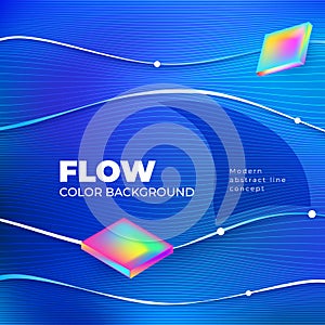 Liquid line color background design. Blue Square Fluid gradient shapes composition with line. Futuristic design posters