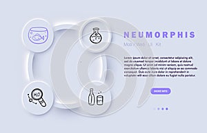 Liquid line icon. Test tube, water, humidification, recycling, bottle, glass, ecology. Neomorphism steyle. Vector line icon for