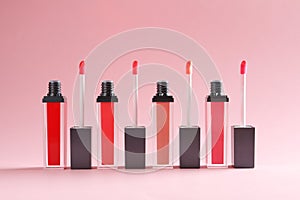 Liquid lipsticks with applicators photo