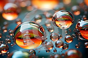 Liquid Macro water bubbles. Generate Ai