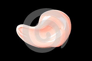 Liquid makeup foundations smear drop isolated on black background.