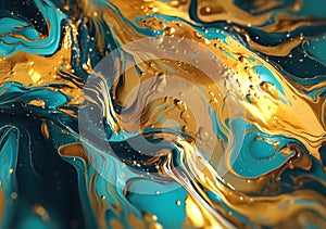 liquid marble and gold, flowing, abstract, smooth, lighting wallpaper