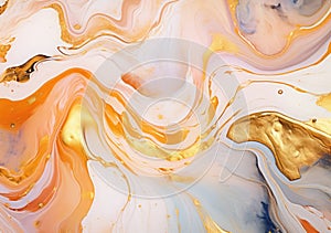 Liquid marble painting background design with gold glitter dust texture
