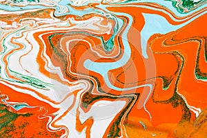 Liquid marbling acrylic paint background. Fluid painting abstract