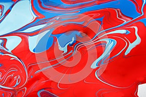 Liquid marbling acrylic paint background. Fluid painting abstract texture