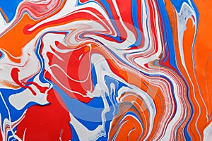 Liquid marbling acrylic paint background. Fluid painting abstract texture