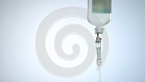 Liquid medicine in intravenous drip bag and line, therapy for urgent life saving photo