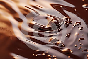 Liquid melted chocolate texture background. Generative Ai