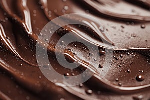 Liquid melted chocolate texture background. Generative Ai