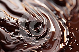 Liquid melted chocolate texture background. Generative Ai
