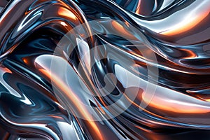 Liquid Metal 3d Shapes, Longing, Balance, Fluctuation Concept, Color Flowing Shapes