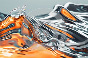 Liquid Metal 3d Shapes, Longing, Balance, Fluctuation Concept, Color Flowing Shapes