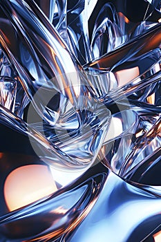 liquid metal in motion background, generative AI