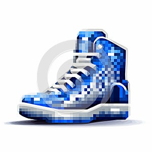 Liquid Metal Pixel Sneakers Cartoon Illustration