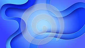 Liquid morphing wave shapes elegant clean blue background, Copy space, Seamless loop computer generated graphics