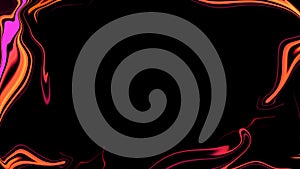 Liquid neon wave border. Creative abstract frame. Design element