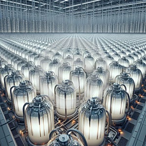 Liquid nitrogen cryogenic storage tanks