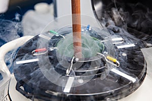 Liquid nitrogen cryogenic tank at laboratory