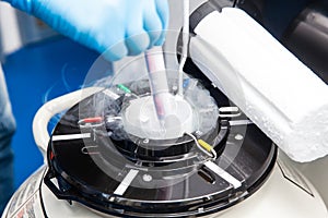 Liquid nitrogen cryogenic tank at laboratory