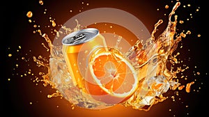 liquid orange soda drink splash