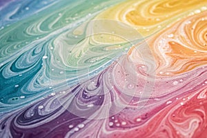 Liquid paints blending gently photo